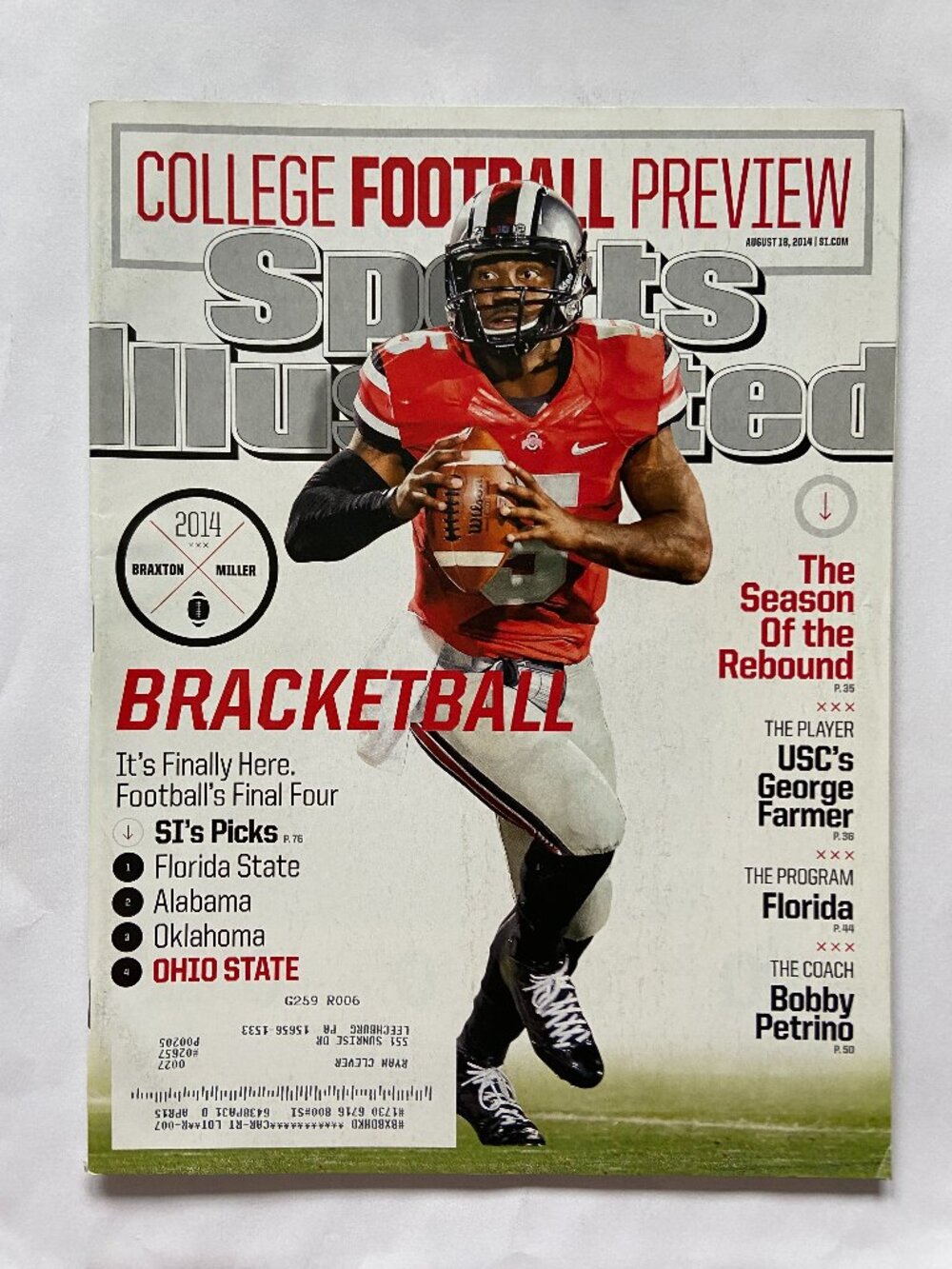 Sports Illustrated Magazine 8/18/2014 Braxton Miller OSU Cover With Label